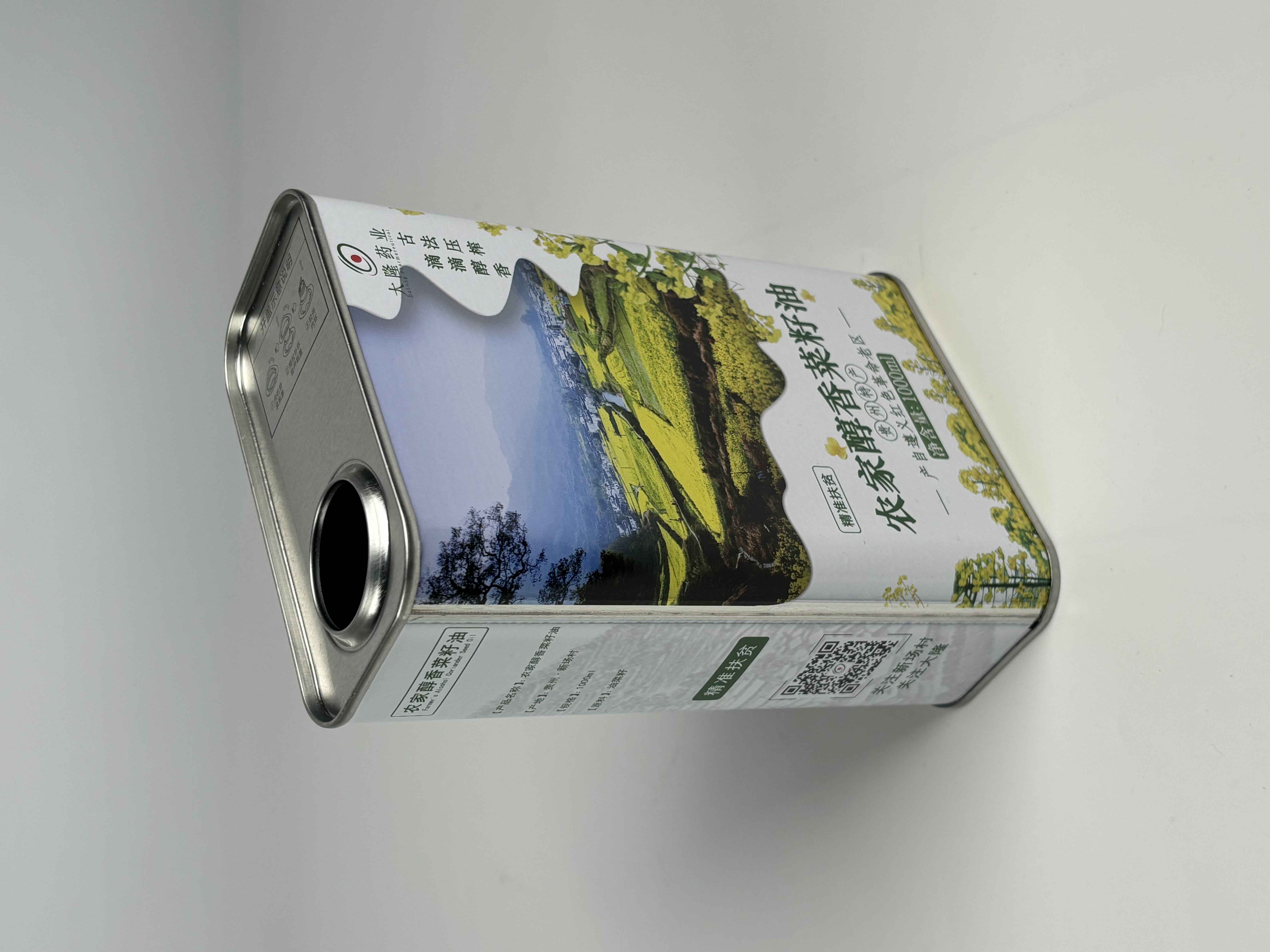 1L農(nóng)家醇香菜籽油鐵罐 方形菜籽油鐵桶包裝定制